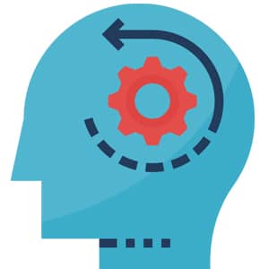 History of CBT - head with a gear icon History of CBT - head with a gear icon