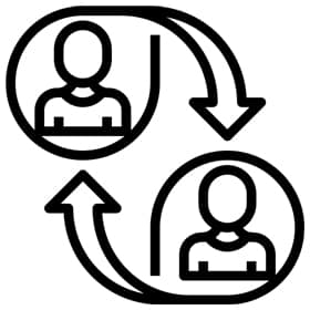 CBT Working Alliance CBT Working Alliance - icon showing two persons and arrows pointing from each person to the other