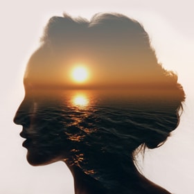 History of CBT and the ABCDE Model - CBT is based on the ideas of stoicism History of CBT and the ABCDE Model - CBT is based on the ideas of stoicism, which suggested that negative emotions were generated by errors of thinking. Image shows a calm sea superimposed on a woman's profile